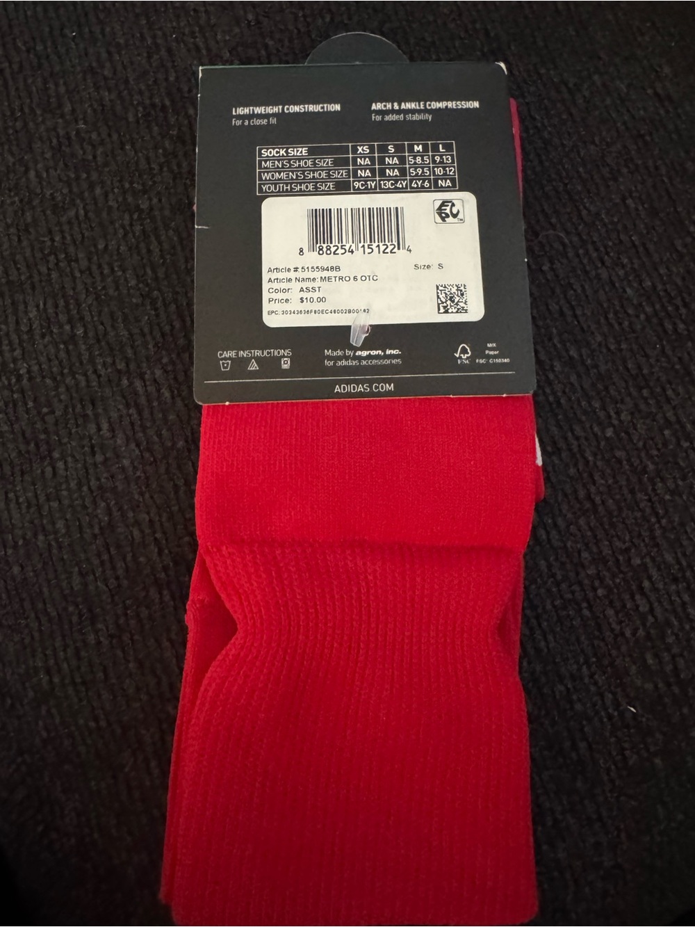 adidas Men’s Red Athletic Crew Socks